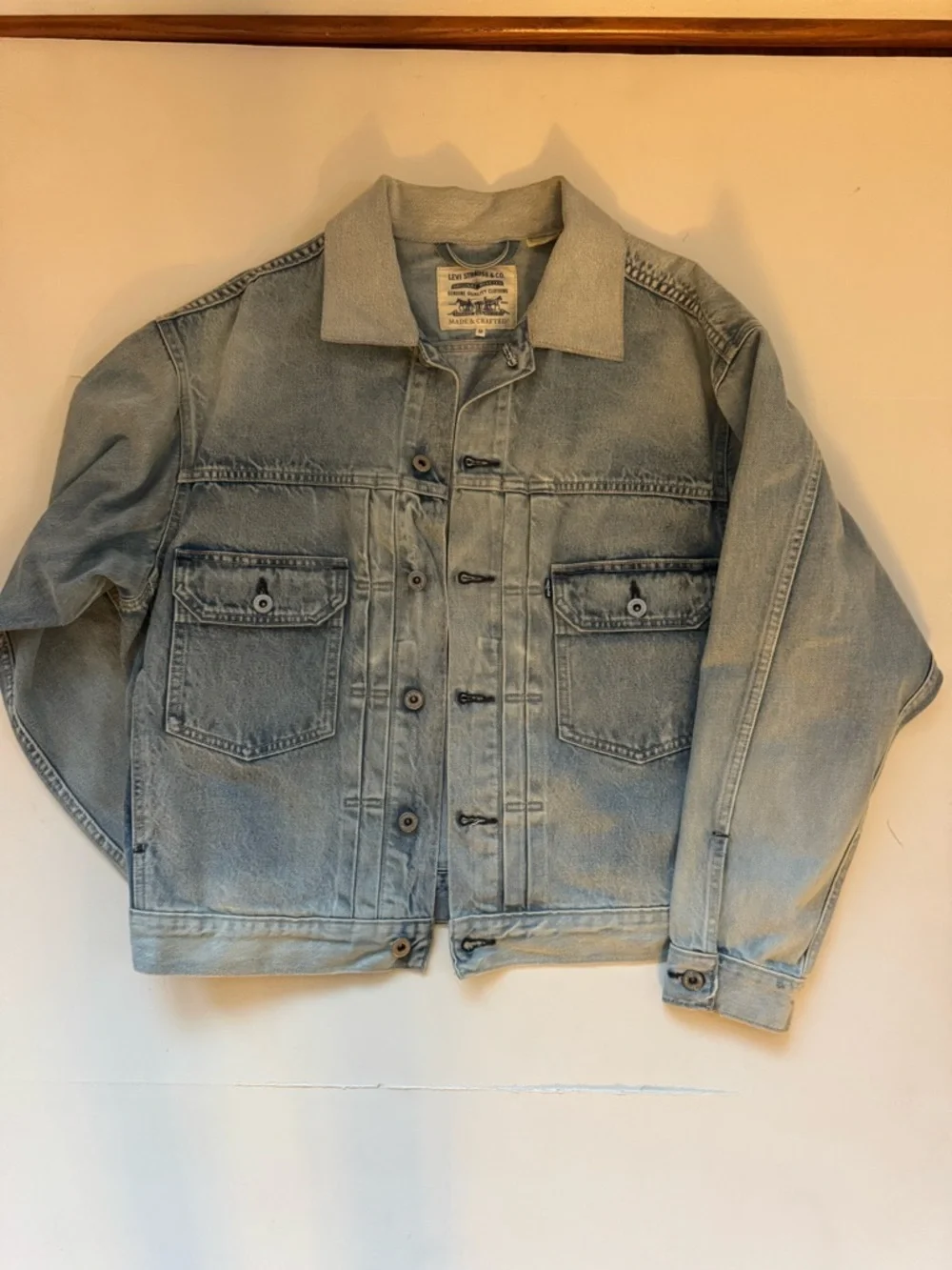 Levi’s Made & Crafted Denim Trucker Jacket Men’s M Light Wash Made in Turkey